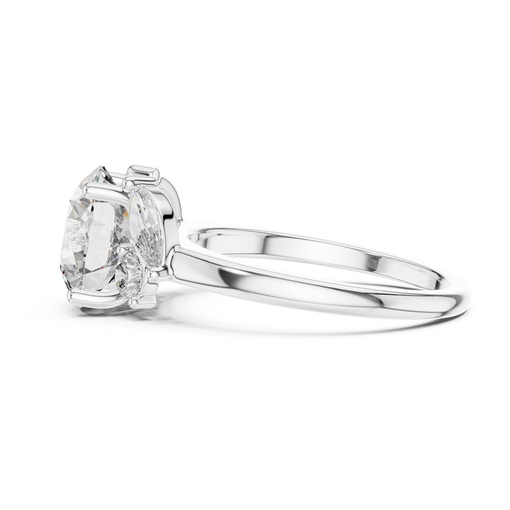 Round Cut Lab Grown Diamond Cluster Ring, 3.88ct Total, Solid Gold