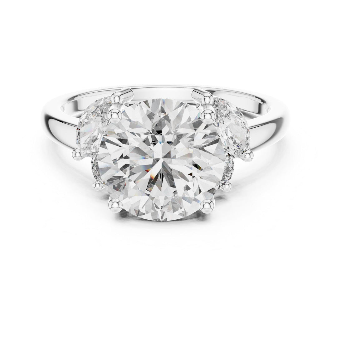 Round Cut Lab Grown Diamond Cluster Ring, 3.88ct Total, Solid Gold