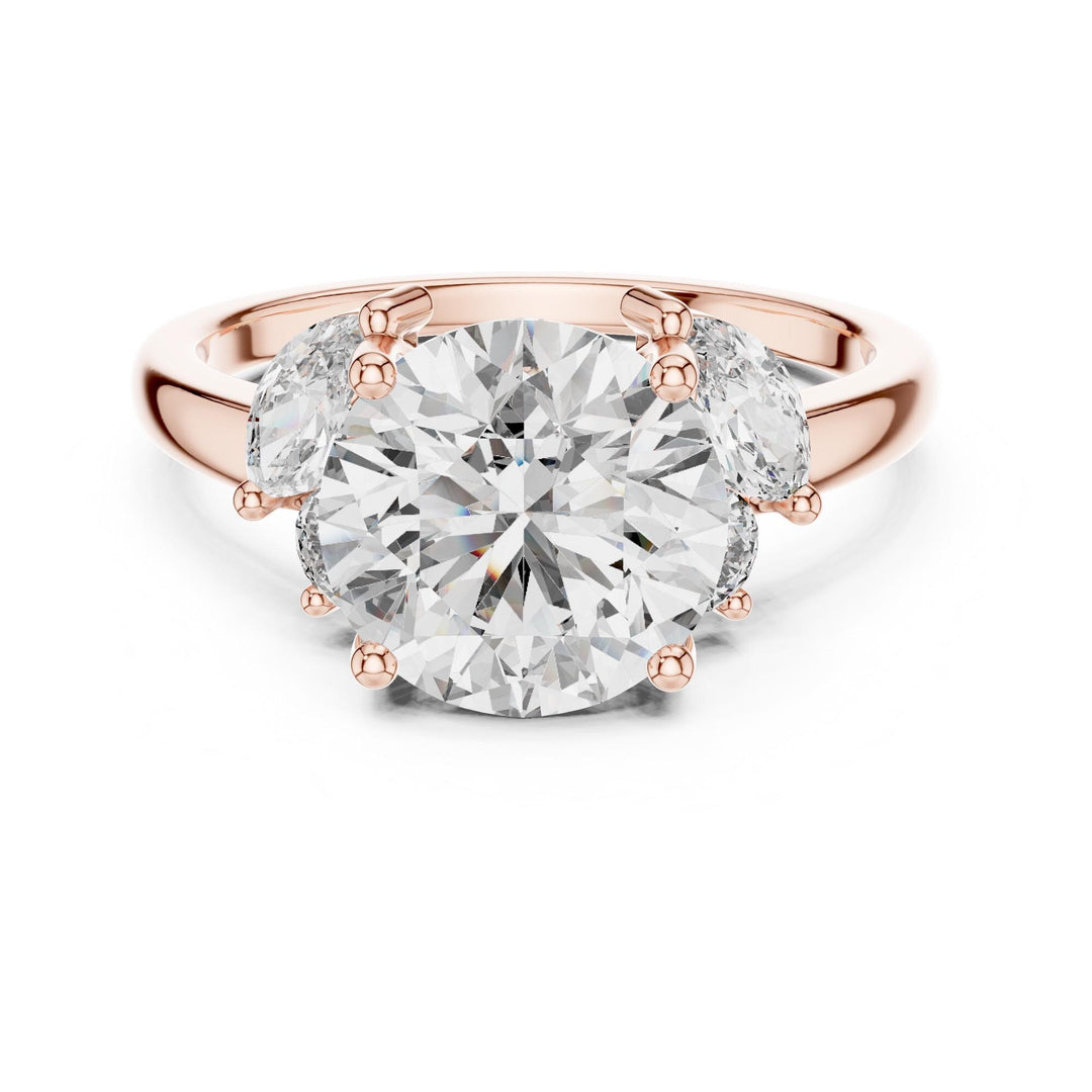 Round Cut Lab Grown Diamond Cluster Ring, 3.88ct Total, Solid Gold