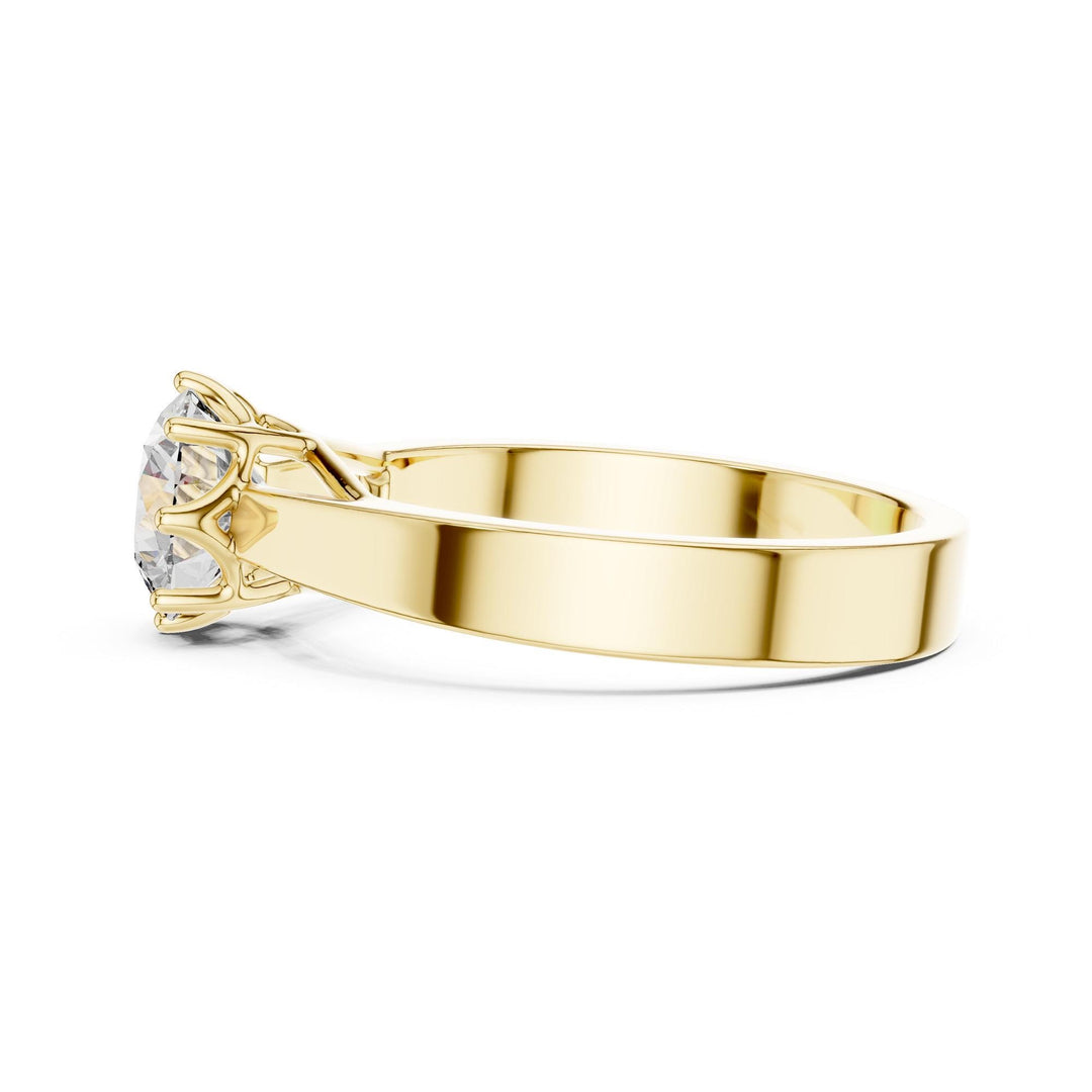 Round Cut Lab Grown Diamond Solitaire Ring, 1.00ct Total, Solid Gold