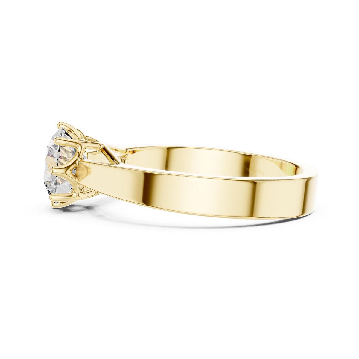 Round Cut Lab Grown Diamond Solitaire Ring, 1.00ct Total, Solid Gold