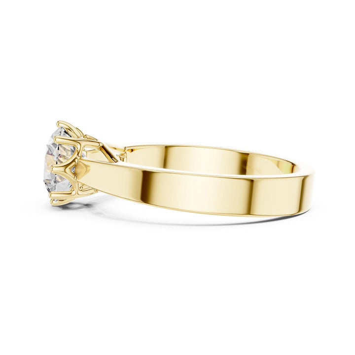 Round Cut Lab Grown Diamond Solitaire Ring, 1.00ct Total, Solid Gold