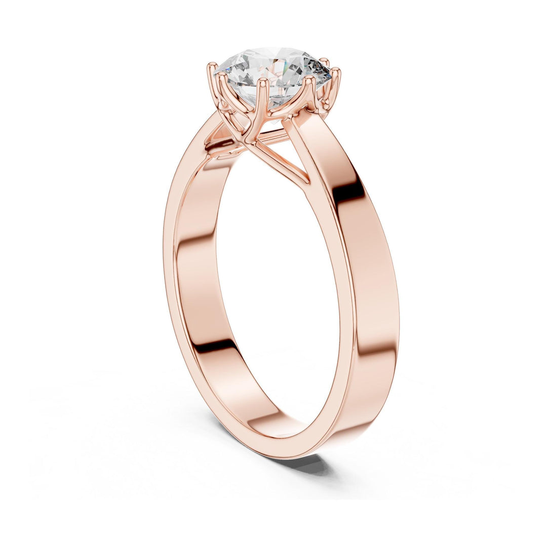 Round Cut Lab Grown Diamond Solitaire Ring, 1.00ct Total, Solid Gold