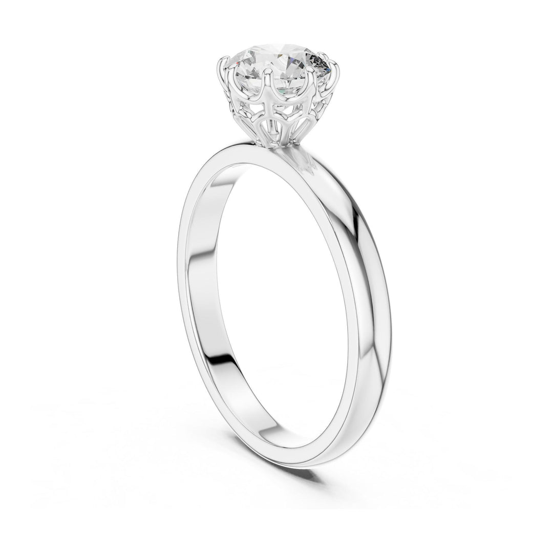 Round Cut Lab Grown Diamond Solitaire Ring, 1.00ct Total, Solid Gold