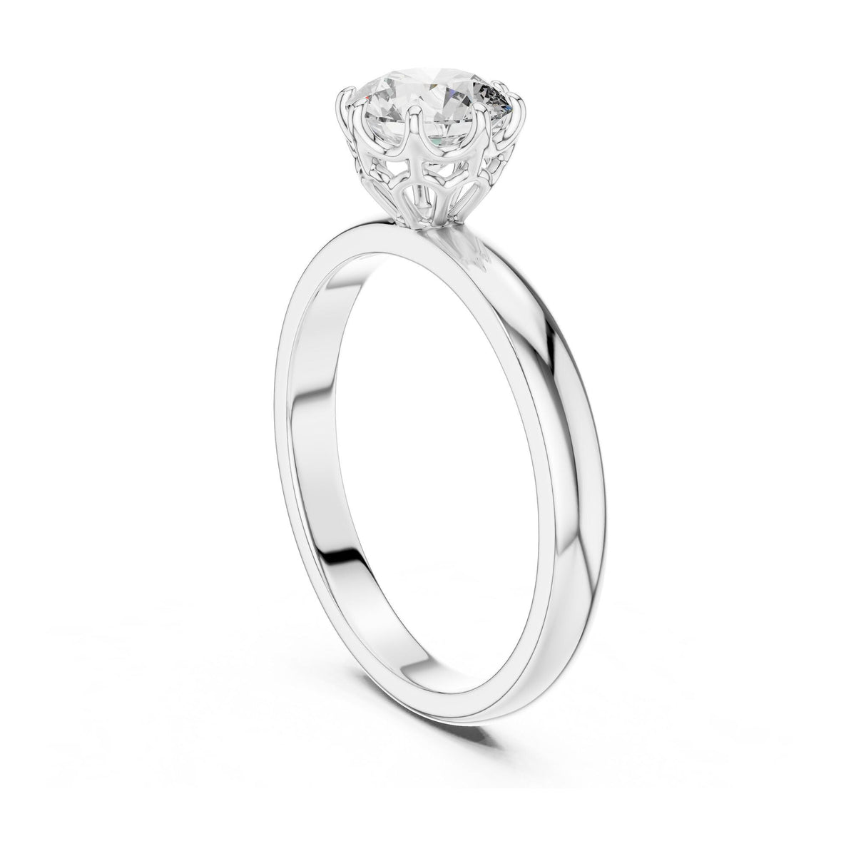Round Cut Lab Grown Diamond Solitaire Ring, 1.00ct Total, Solid Gold