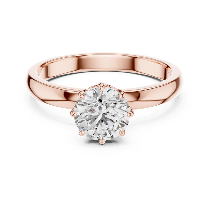 Round Cut Lab Grown Diamond Solitaire Ring, 1.00ct Total, Solid Gold
