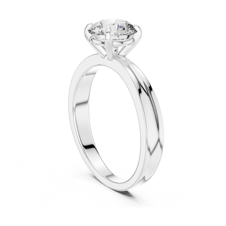 Round Cut Lab Grown Diamond Solitaire Ring, 1.00ct Total, Solid Gold