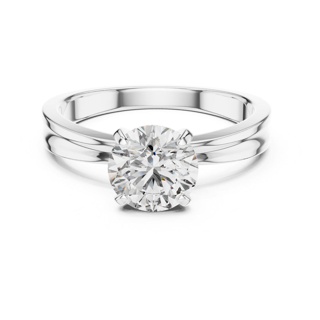 Round Cut Lab Grown Diamond Solitaire Ring, 1.00ct Total, Solid Gold