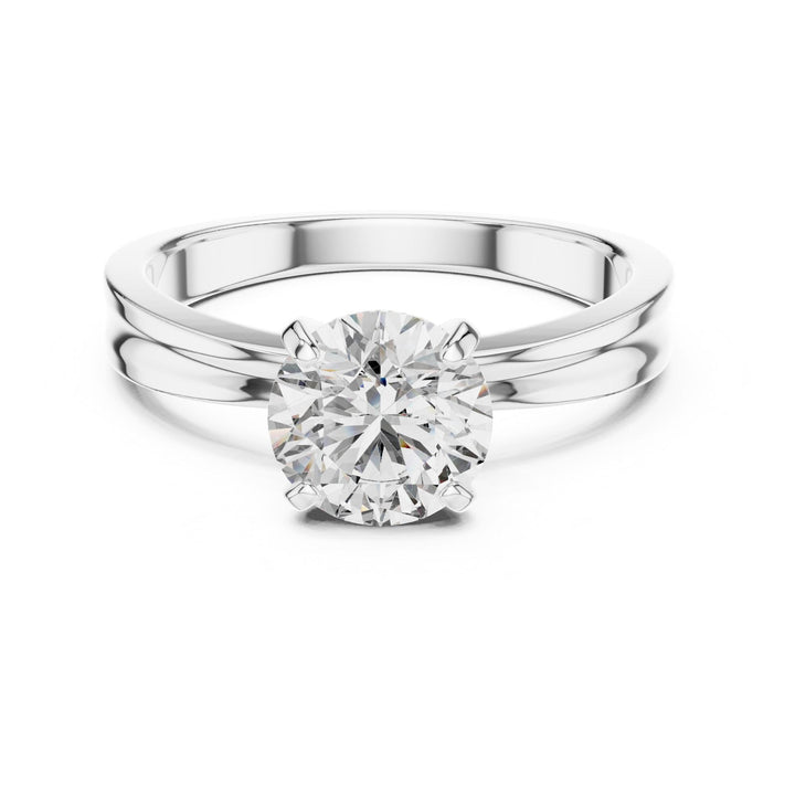 Round Cut Lab Grown Diamond Solitaire Ring, 1.00ct Total, Solid Gold