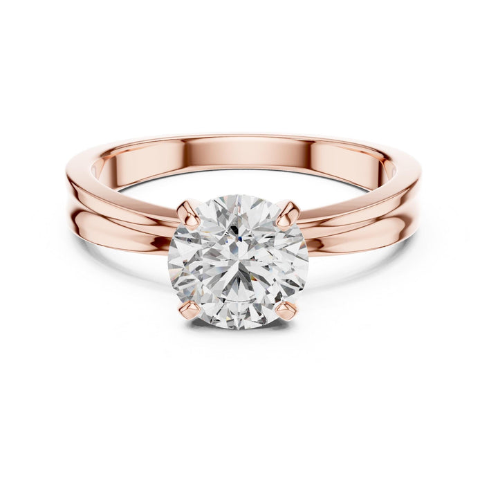 Round Cut Lab Grown Diamond Solitaire Ring, 1.00ct Total, Solid Gold
