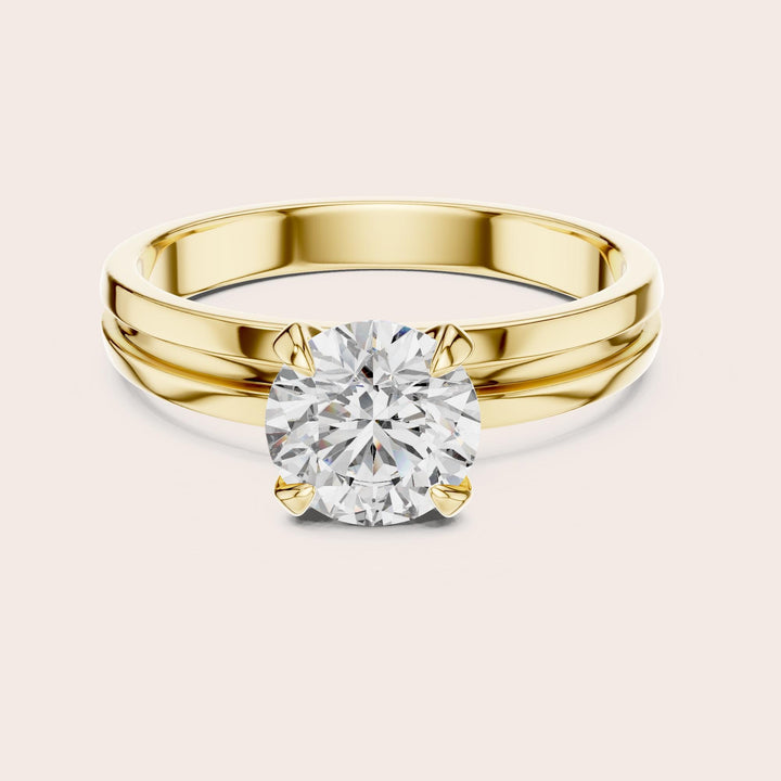 Round Cut Lab Grown Diamond Solitaire Ring, 1.00ct Total, Solid Gold