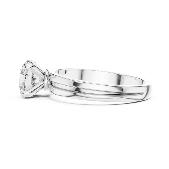 Round Cut Lab Grown Diamond Solitaire Ring, 1.00ct Total, Solid Gold