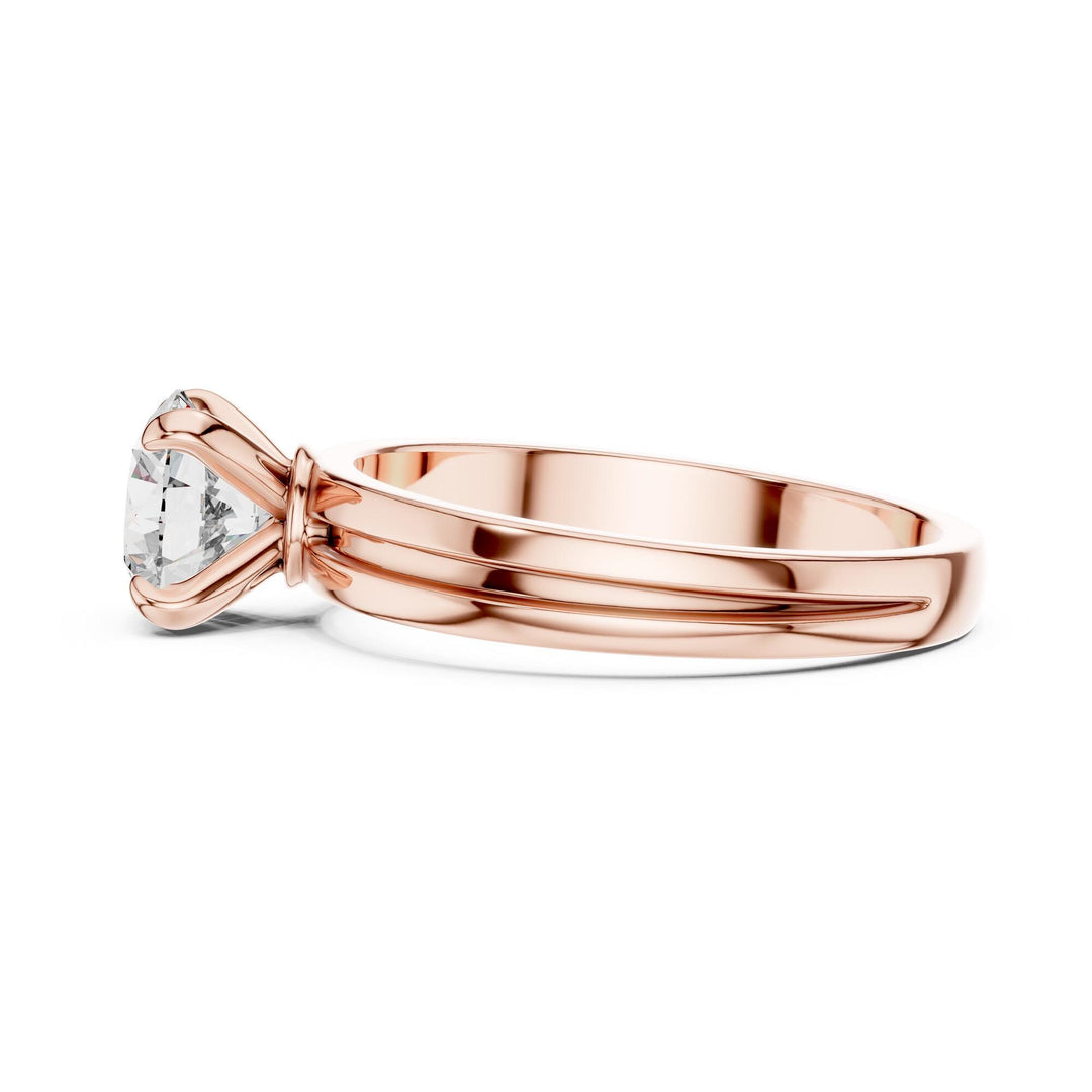 Round Cut Lab Grown Diamond Solitaire Ring, 1.00ct Total, Solid Gold