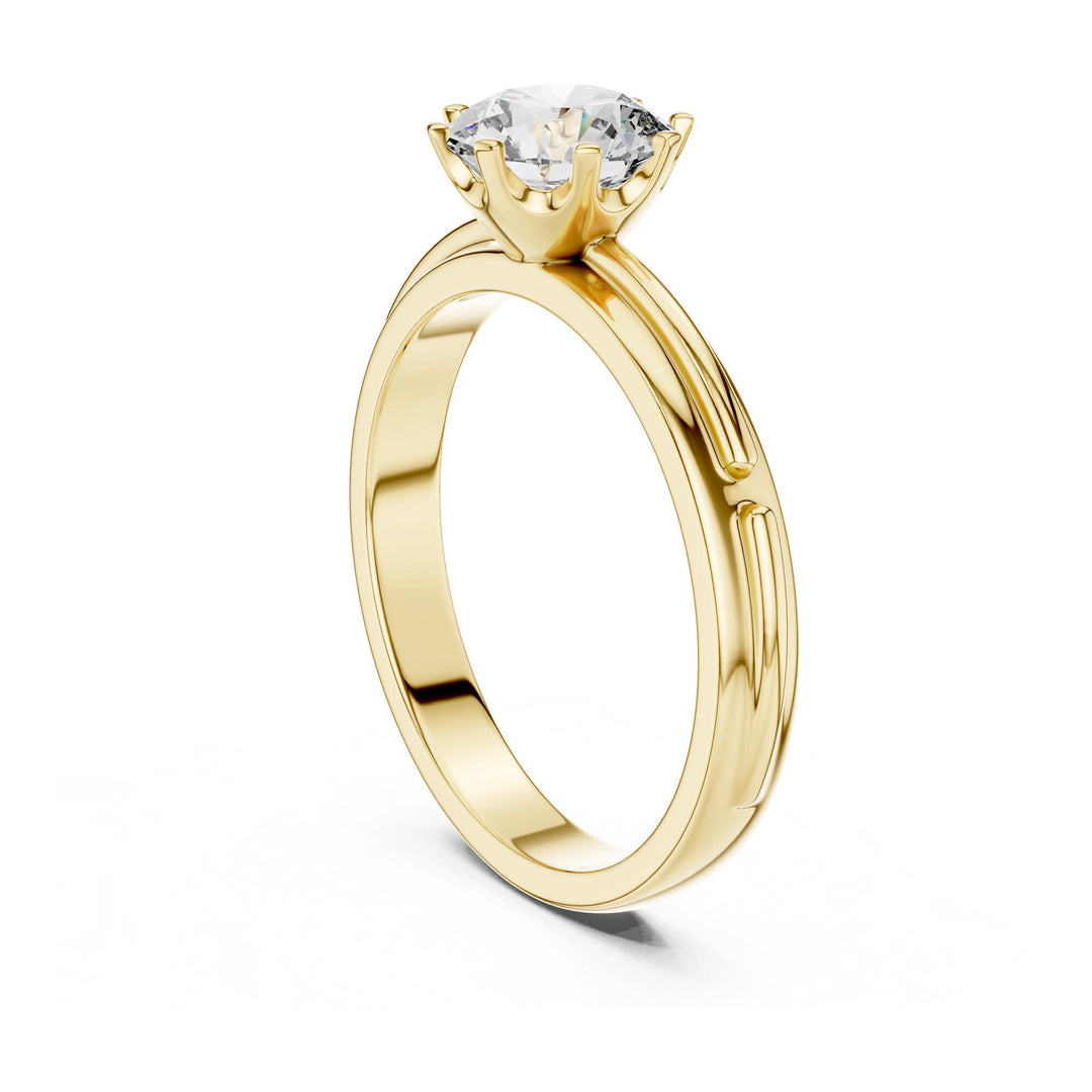 Round Cut Lab Grown Diamond Solitaire Ring, 1.00ct Total, Solid Gold