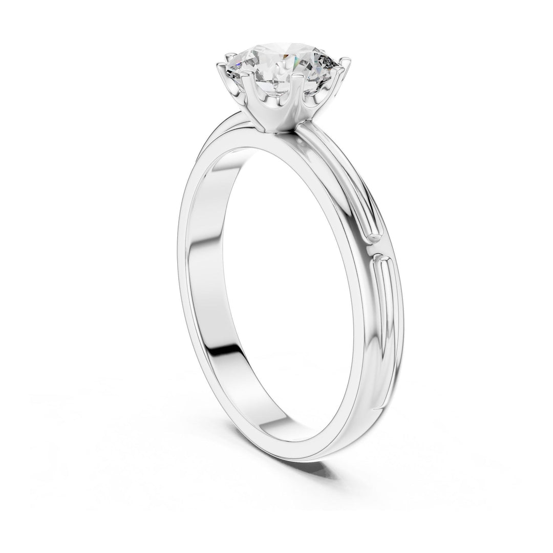 Round Cut Lab Grown Diamond Solitaire Ring, 1.00ct Total, Solid Gold
