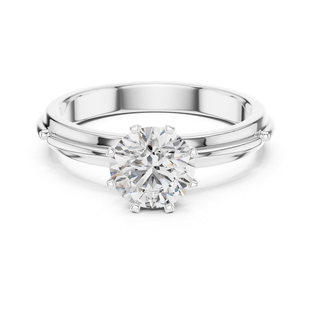 Round Cut Lab Grown Diamond Solitaire Ring, 1.00ct Total, Solid Gold