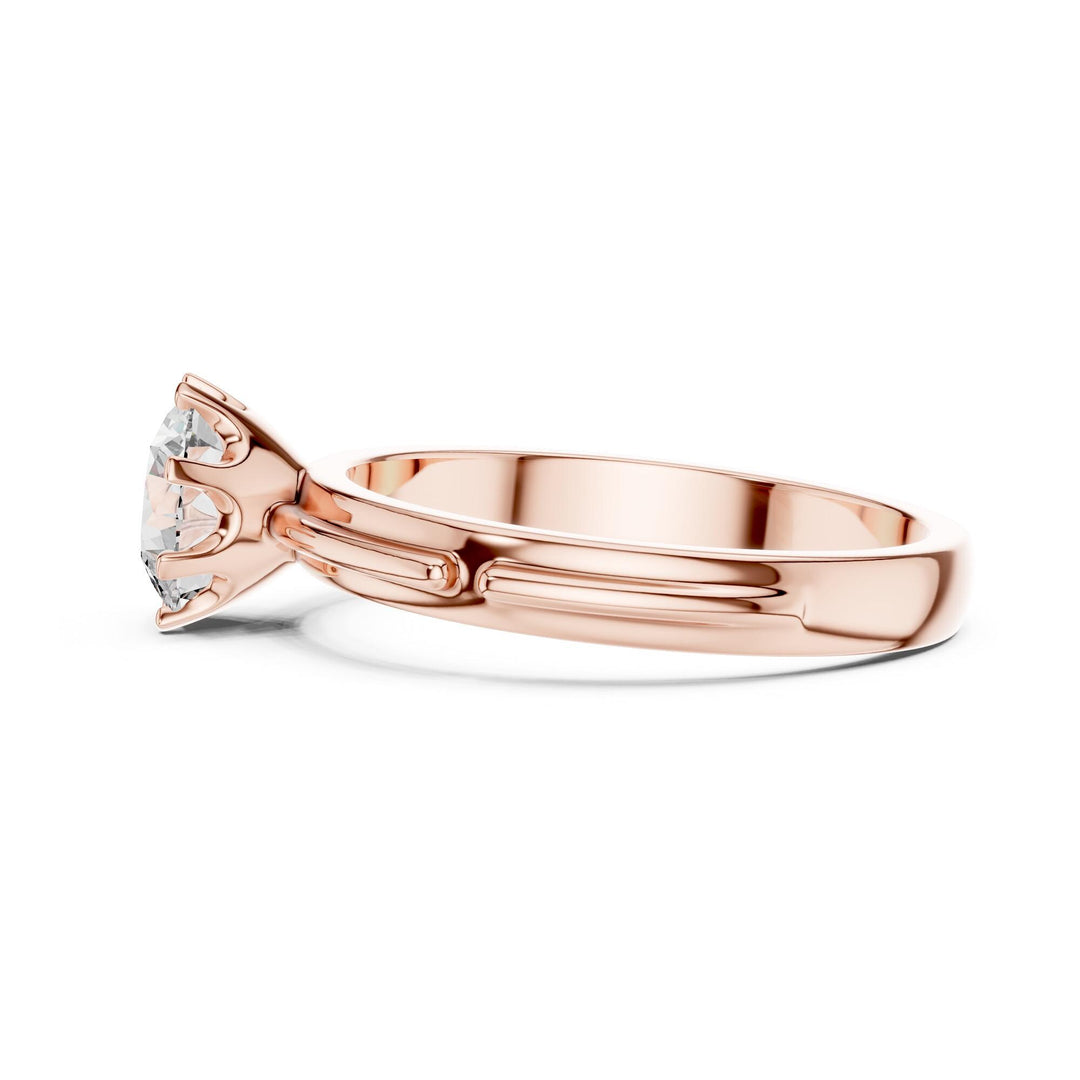 Round Cut Lab Grown Diamond Solitaire Ring, 1.00ct Total, Solid Gold
