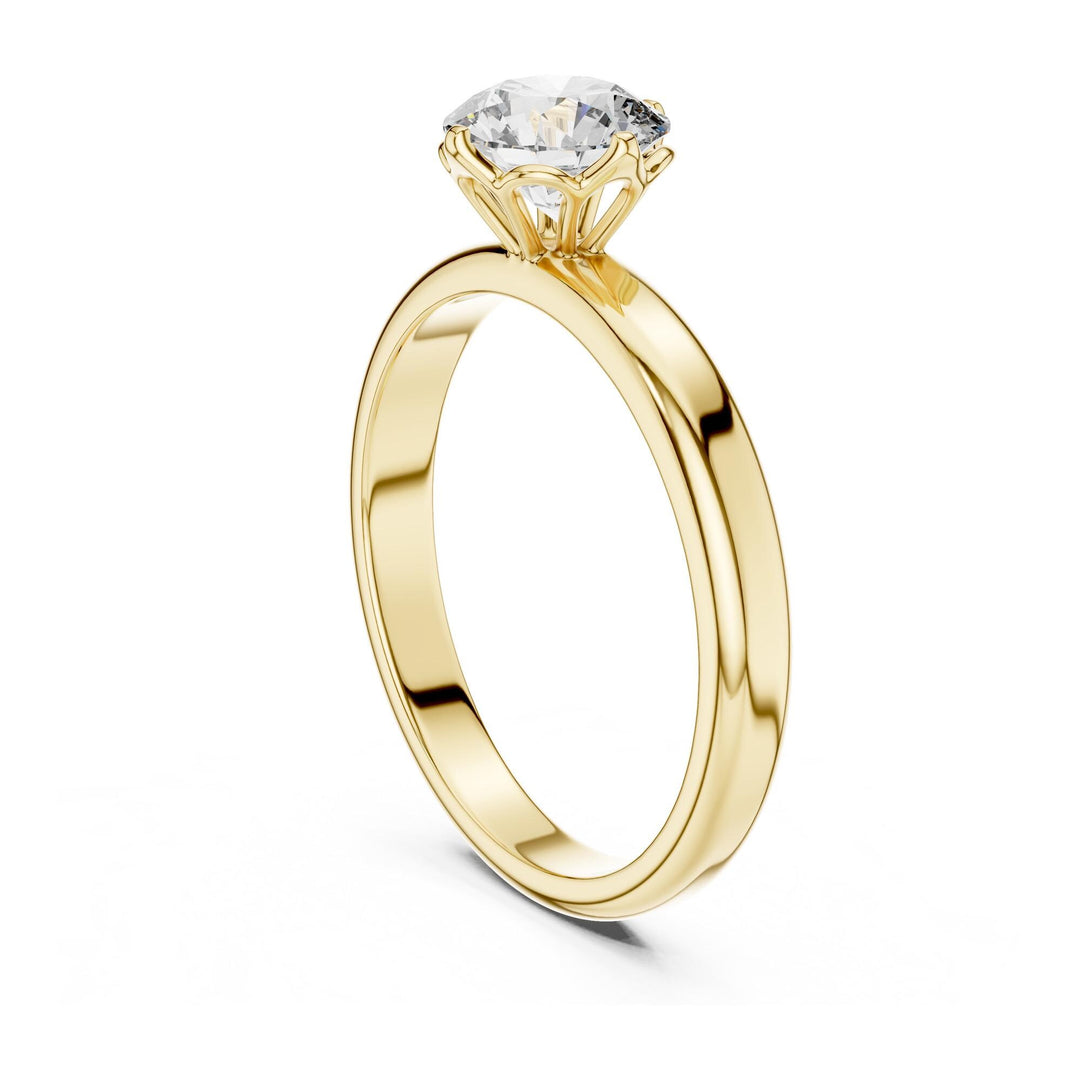 Round Cut Lab Grown Diamond Solitaire Ring, 1.00ct Total, Solid Gold