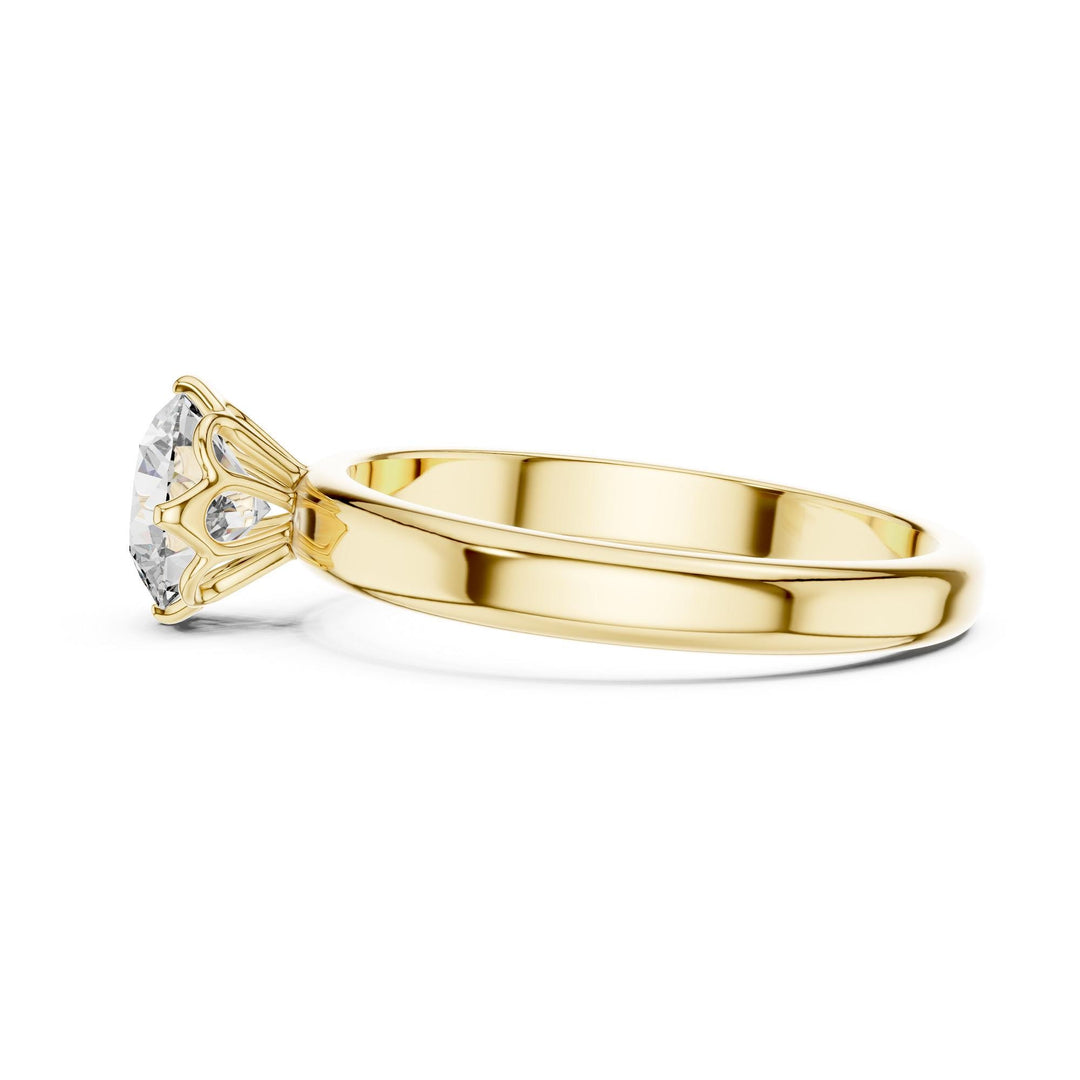 Round Cut Lab Grown Diamond Solitaire Ring, 1.00ct Total, Solid Gold