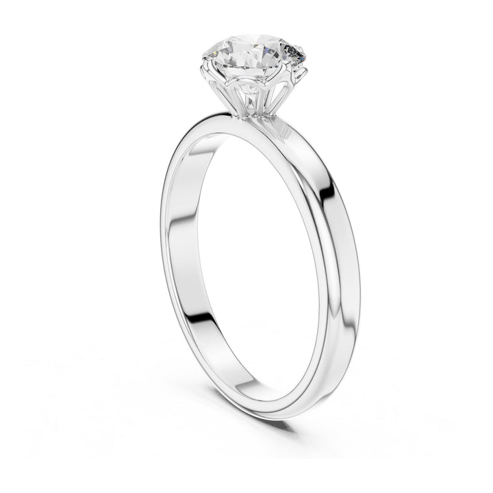 Round Cut Lab Grown Diamond Solitaire Ring, 1.00ct Total, Solid Gold