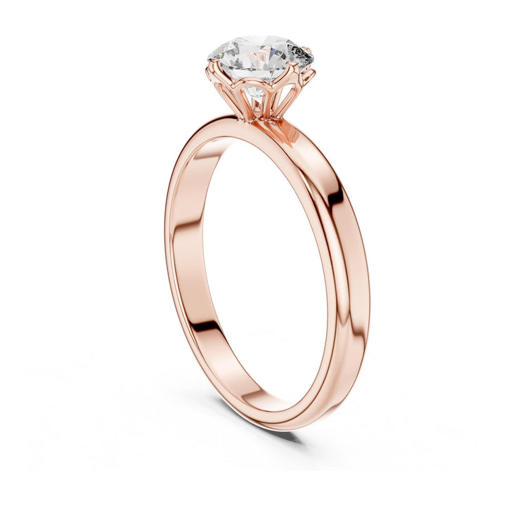 Round Cut Lab Grown Diamond Solitaire Ring, 1.00ct Total, Solid Gold