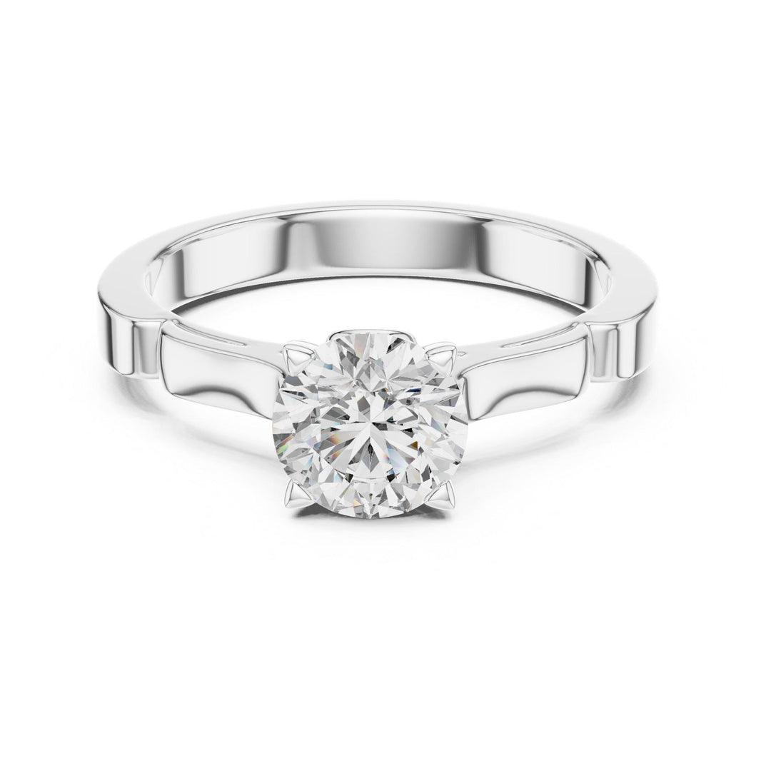 Round Cut Lab Grown Diamond Solitaire Ring, 1.00ct Total, Solid Gold