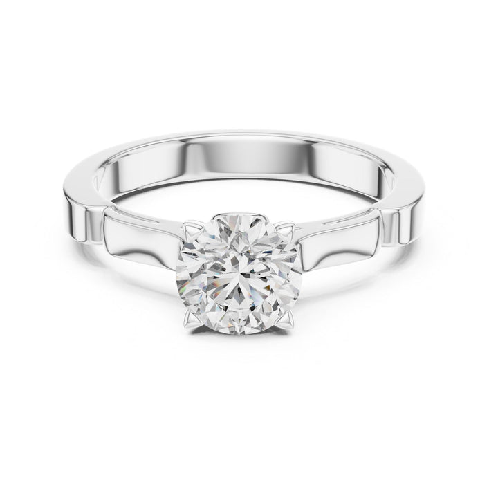 Round Cut Lab Grown Diamond Solitaire Ring, 1.00ct Total, Solid Gold
