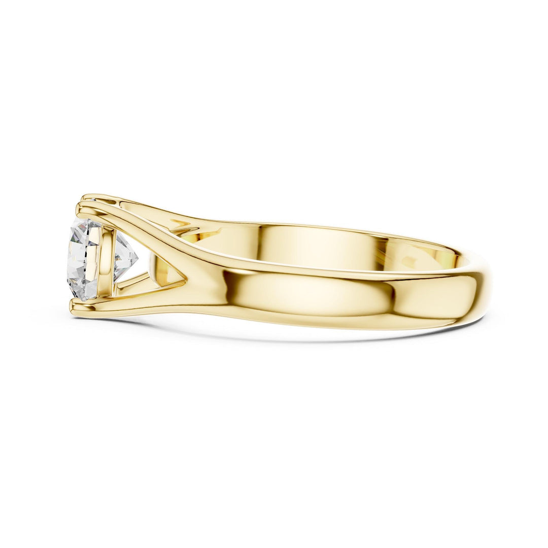 Round Cut Lab Grown Diamond Solitaire Ring, 1.00ct Total, Solid Gold