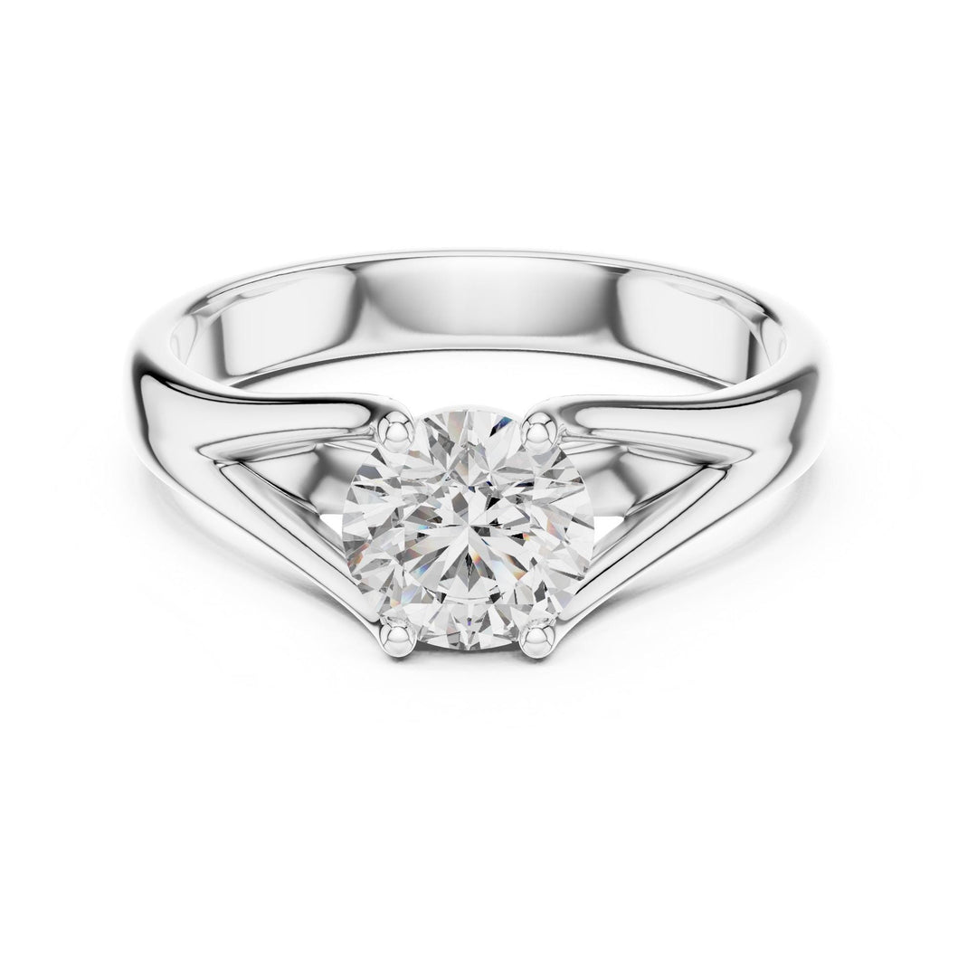 Round Cut Lab Grown Diamond Solitaire Ring, 1.00ct Total, Solid Gold