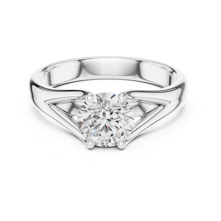 Round Cut Lab Grown Diamond Solitaire Ring, 1.00ct Total, Solid Gold