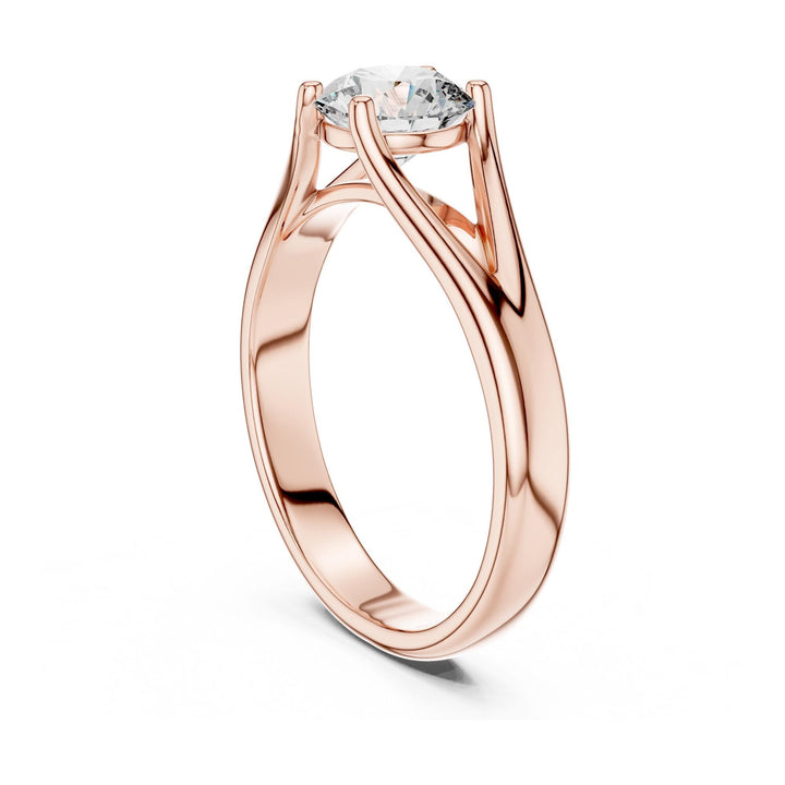 Round Cut Lab Grown Diamond Solitaire Ring, 1.00ct Total, Solid Gold