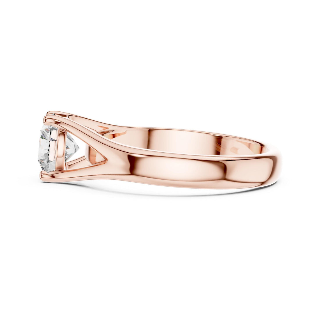 Round Cut Lab Grown Diamond Solitaire Ring, 1.00ct Total, Solid Gold