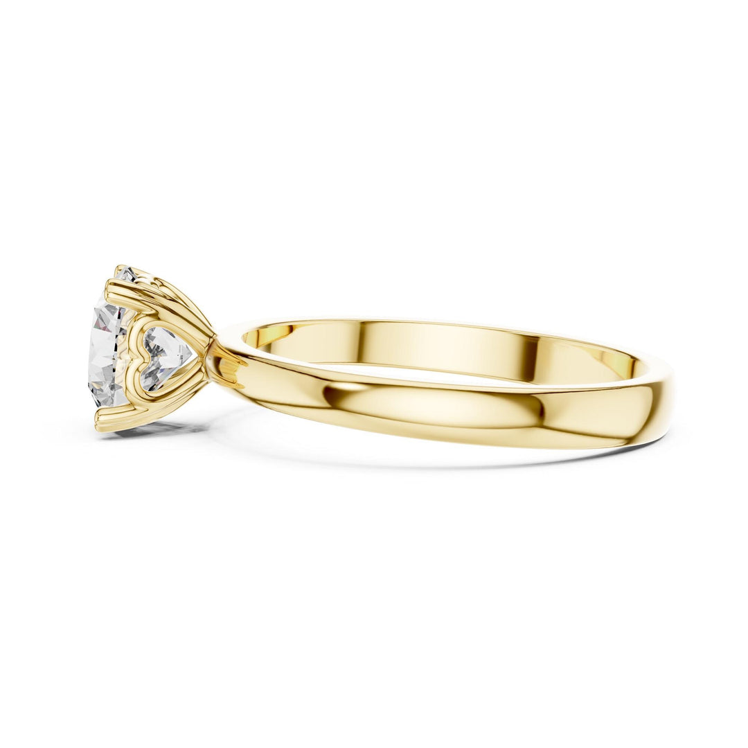 Round Cut Lab Grown Diamond Solitaire Ring, 1.00ct Total, Solid Gold