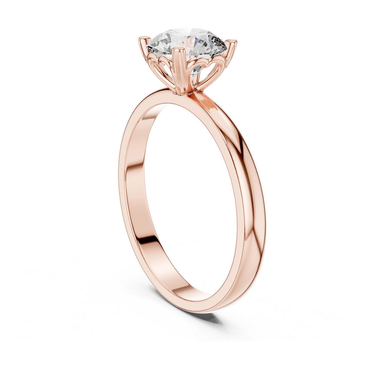 Round Cut Lab Grown Diamond Solitaire Ring, 1.00ct Total, Solid Gold