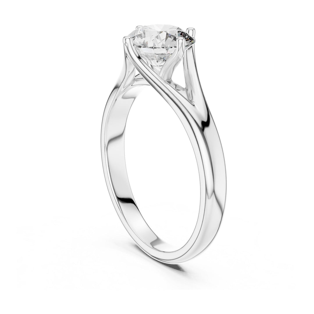 Round Cut Lab Grown Diamond Solitaire Ring, 1.00ct Total, Solid Gold
