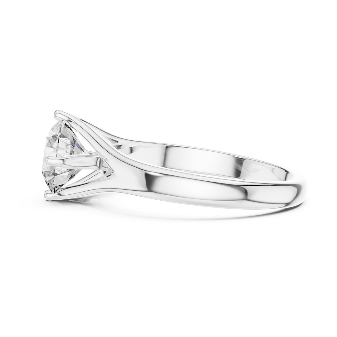 Round Cut Lab Grown Diamond Solitaire Ring, 1.00ct Total, Solid Gold