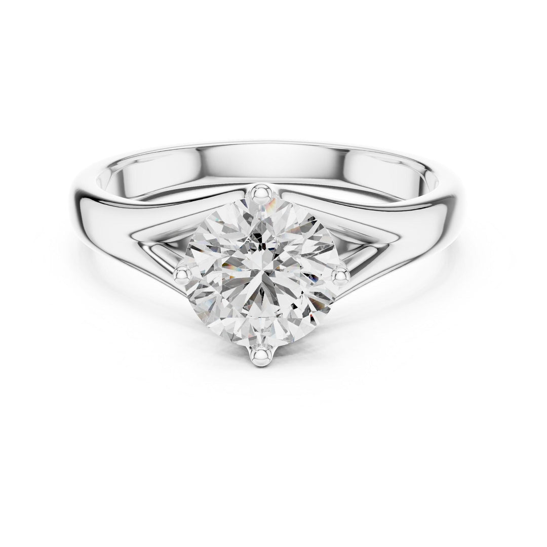Round Cut Lab Grown Diamond Solitaire Ring, 1.00ct Total, Solid Gold