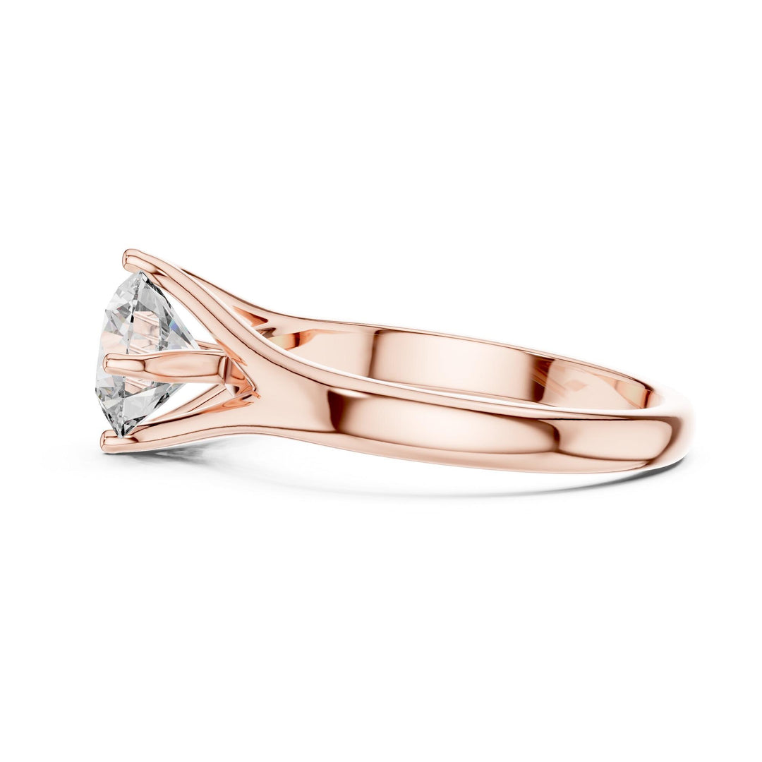 Round Cut Lab Grown Diamond Solitaire Ring, 1.00ct Total, Solid Gold
