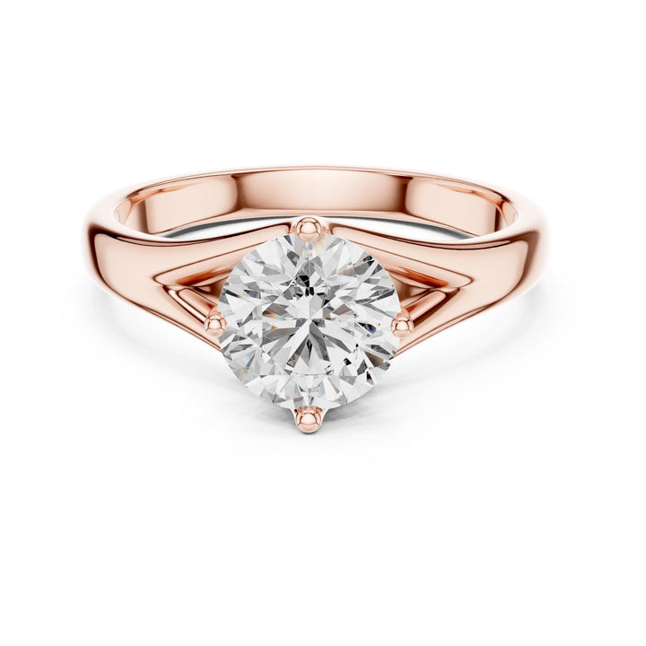 Round Cut Lab Grown Diamond Solitaire Ring, 1.00ct Total, Solid Gold