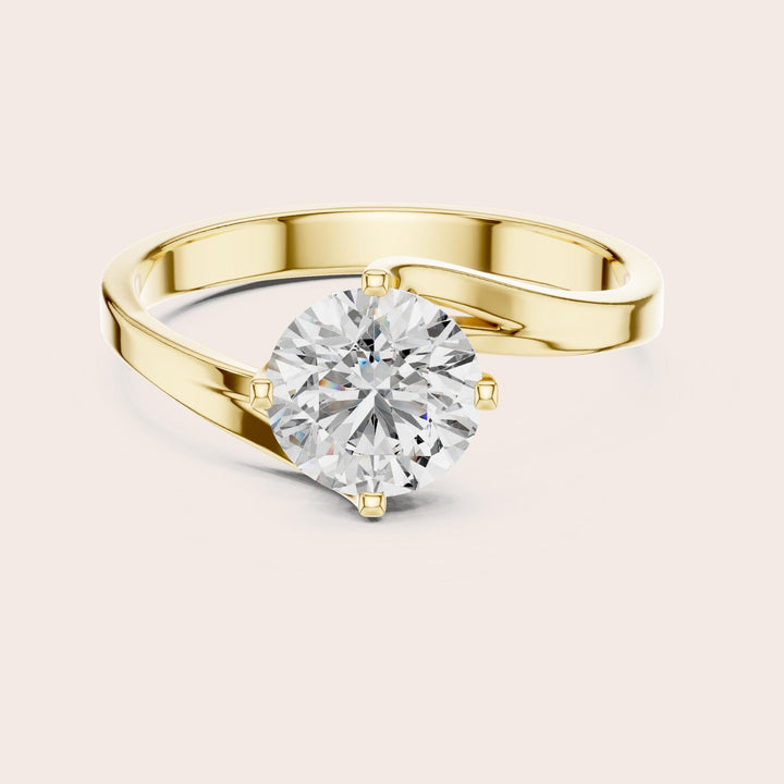 Round Cut Lab Grown Diamond Solitaire Ring, 1.00ct Total, Solid Gold