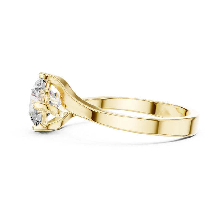 Round Cut Lab Grown Diamond Solitaire Ring, 1.00ct Total, Solid Gold