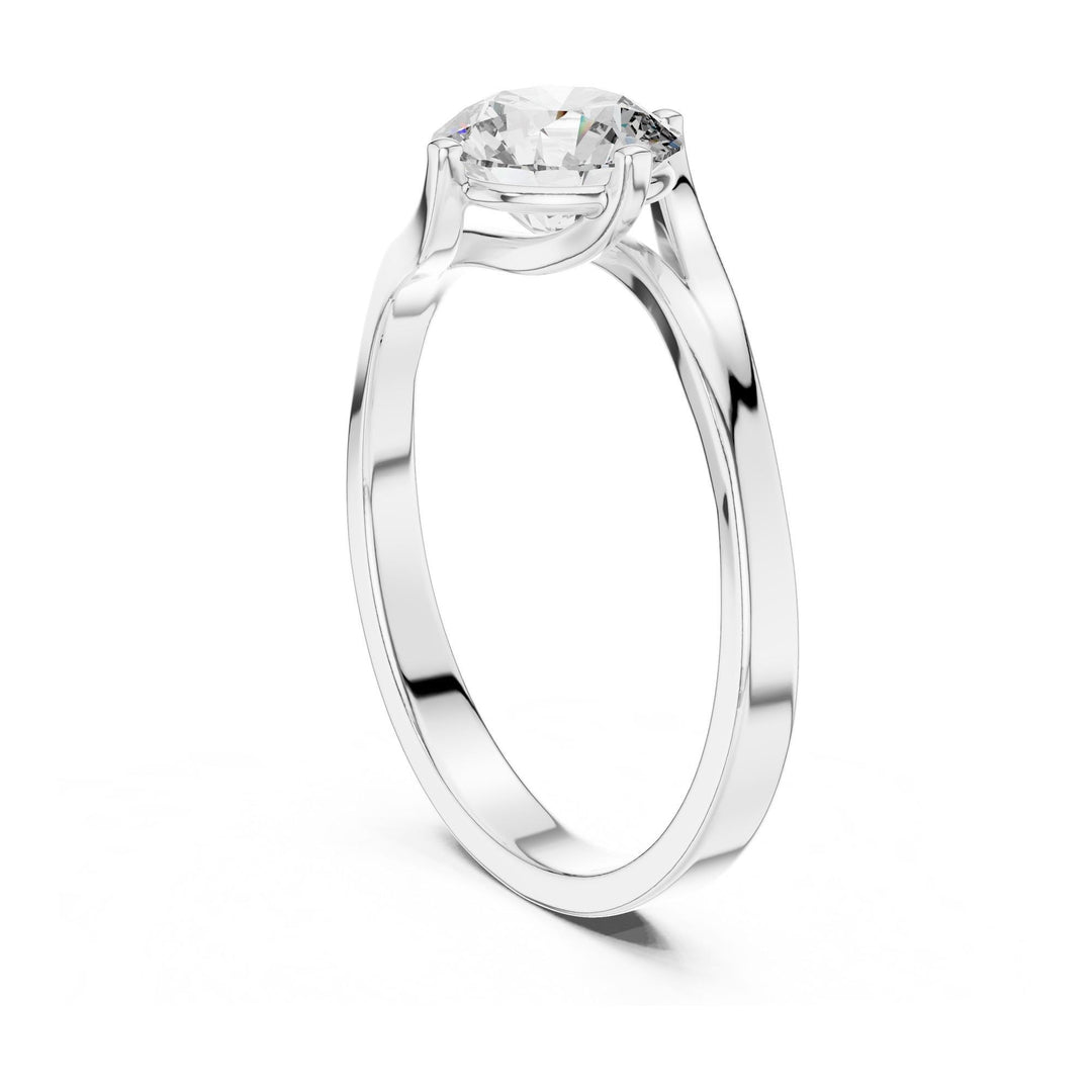 Round Cut Lab Grown Diamond Solitaire Ring, 1.00ct Total, Solid Gold