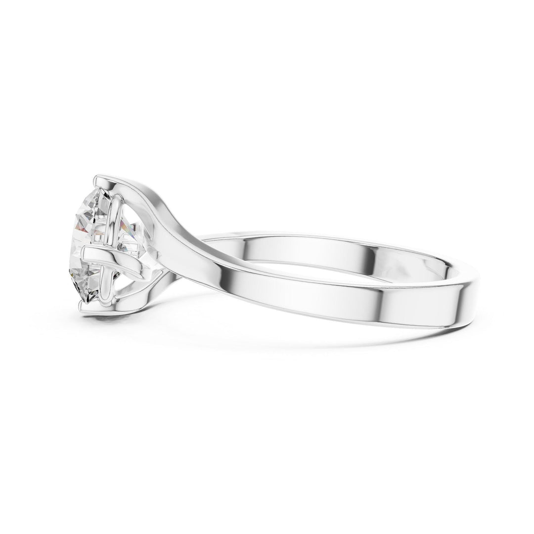 Round Cut Lab Grown Diamond Solitaire Ring, 1.00ct Total, Solid Gold
