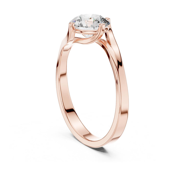 Round Cut Lab Grown Diamond Solitaire Ring, 1.00ct Total, Solid Gold
