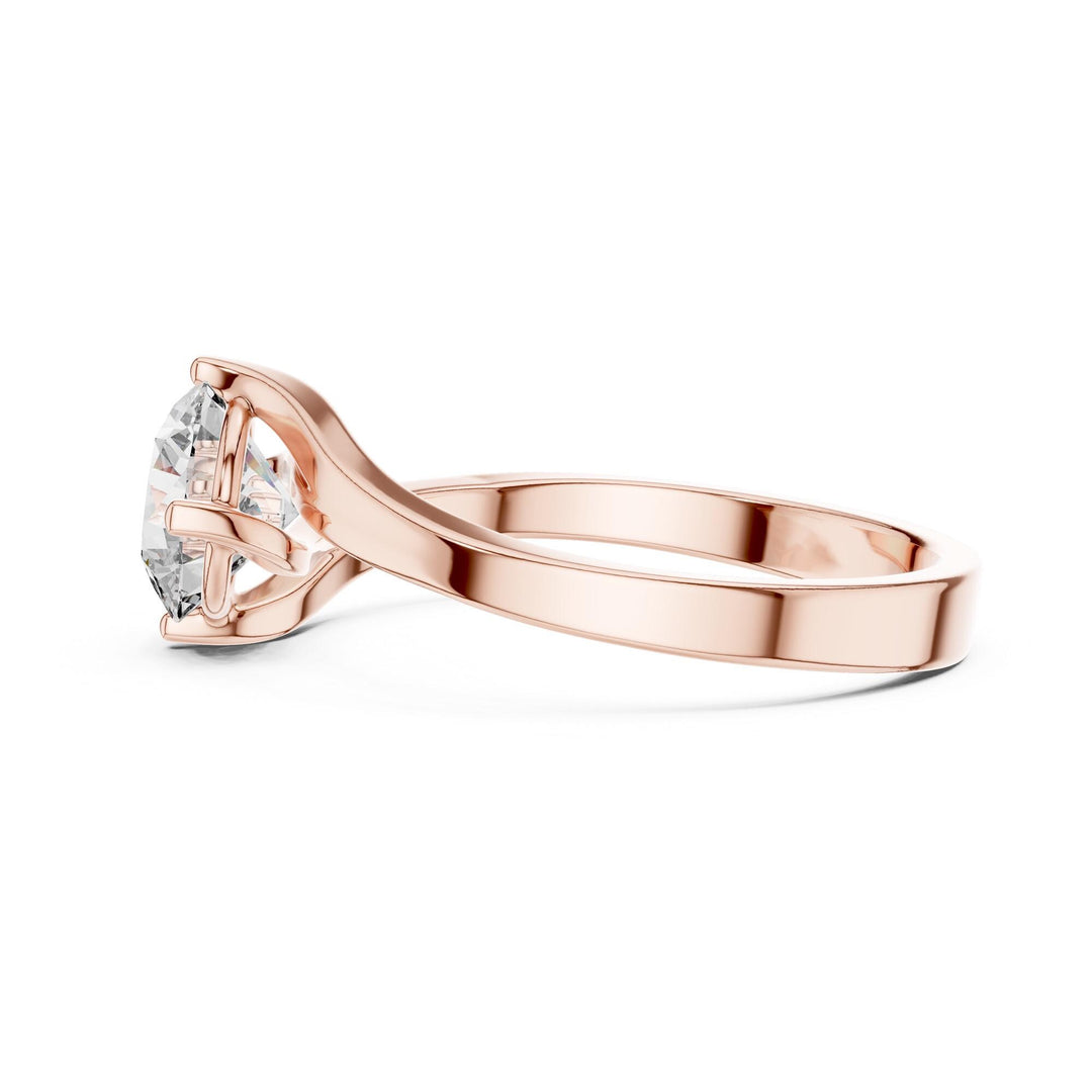 Round Cut Lab Grown Diamond Solitaire Ring, 1.00ct Total, Solid Gold