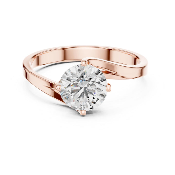 Round Cut Lab Grown Diamond Solitaire Ring, 1.00ct Total, Solid Gold