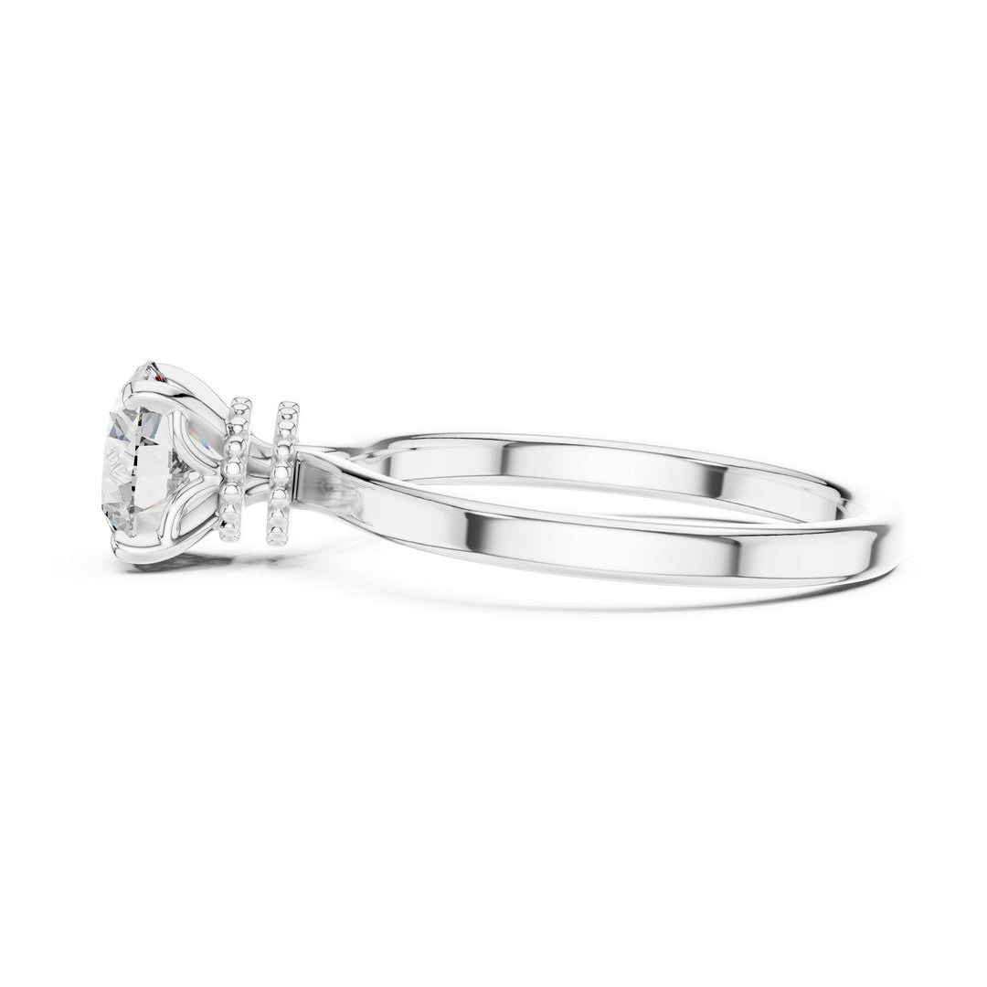 Round Cut Lab Grown Diamond Solitaire Ring, 1.00ct Total, Solid Gold