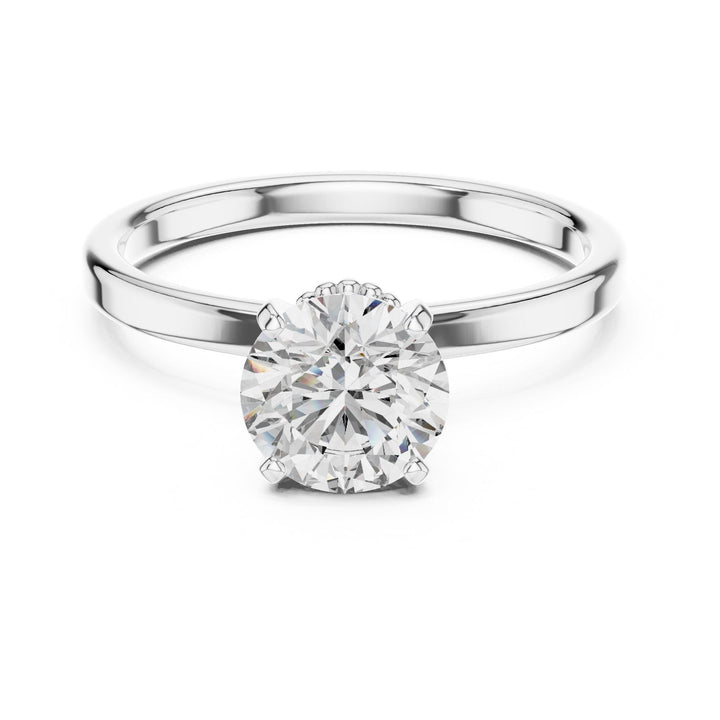 Round Cut Lab Grown Diamond Solitaire Ring, 1.00ct Total, Solid Gold