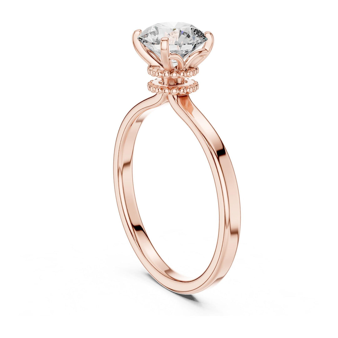 Round Cut Lab Grown Diamond Solitaire Ring, 1.00ct Total, Solid Gold