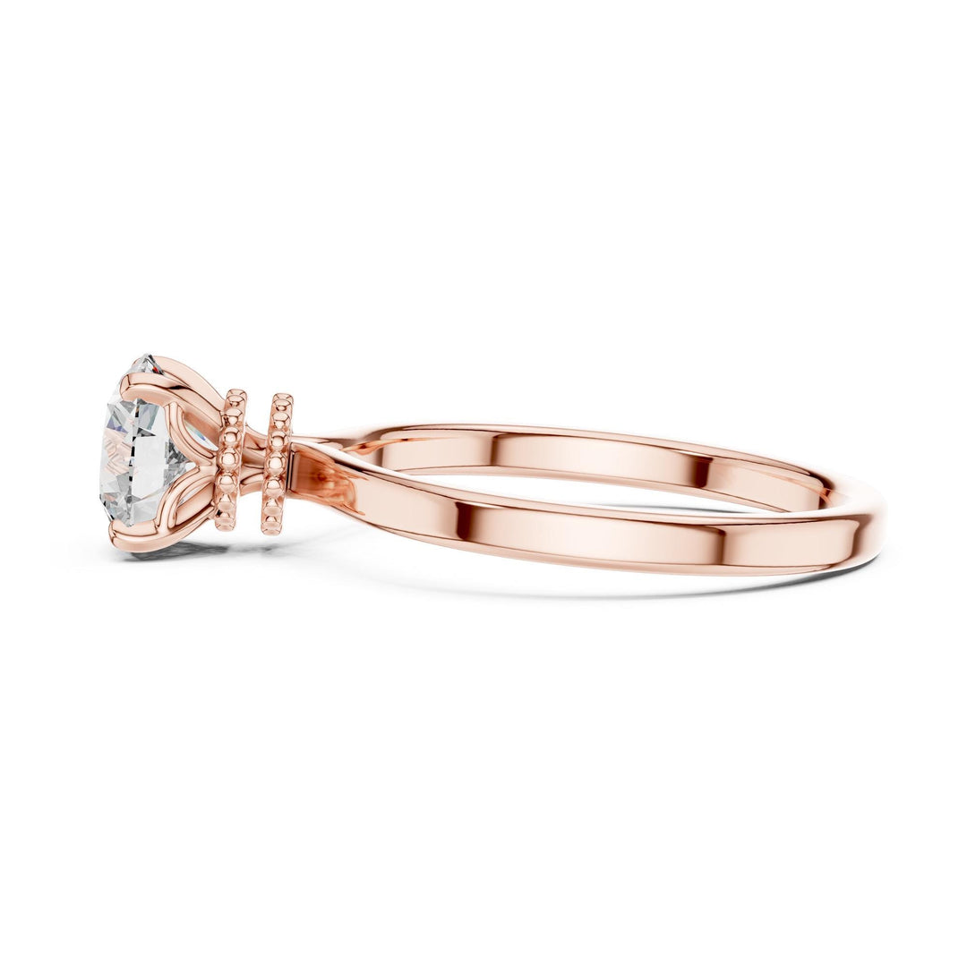 Round Cut Lab Grown Diamond Solitaire Ring, 1.00ct Total, Solid Gold